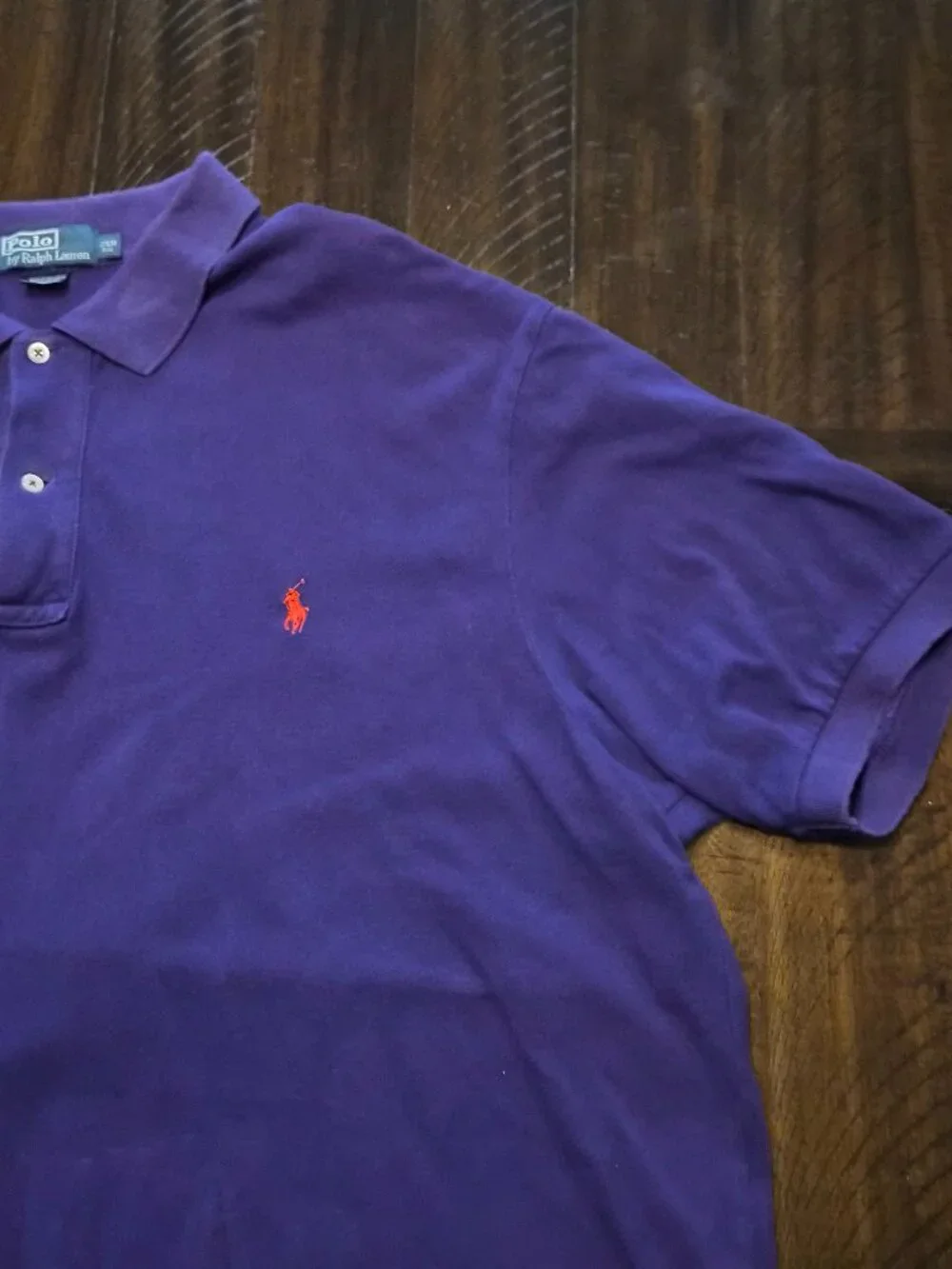Vtg Ralph Lauren Polo Shirt Mens 2XB Big Short Sleeve Purple Red Pony G753